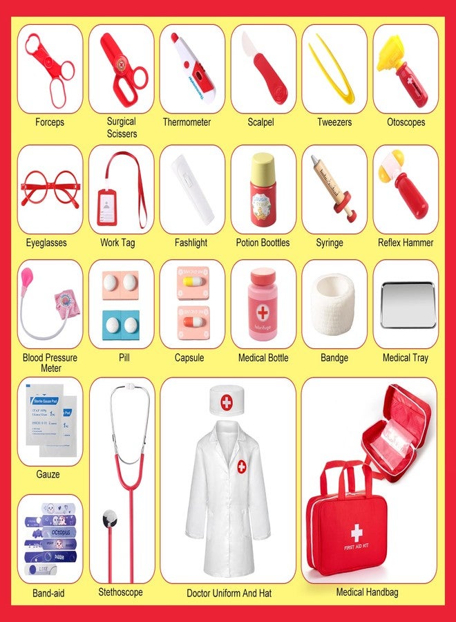 XZZO Doctor Kit for Kids, 36 Pcs Pretend Doctor Playset kit for Toddlers 3-5 with Medical Bag & Real Stethoscope ,Toddler Doctor Play Set for Boys and Girls Fun Role Playing Game Doctor Play Gift - Image 3